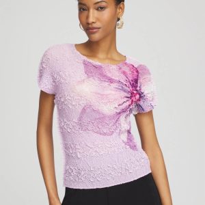Travelers™ Collection Tropical-Floral Textured Top