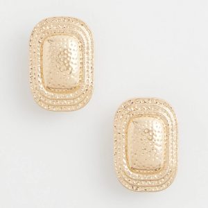 No Droop® Goldtone Square Clip-On Earrings