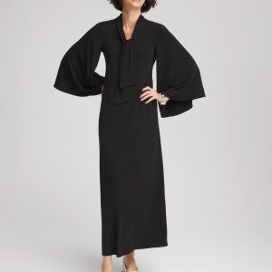 Flutter-Sleeve Tie-Front Dress