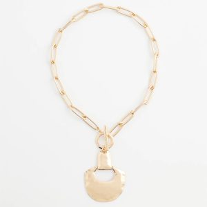 Goldtone Toggle Pendant Necklace