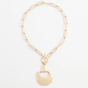 Goldtone Toggle Pendant Necklace