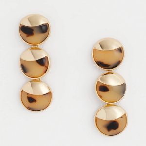 No Droop® Golden Tortoise Linear Drop Earrings