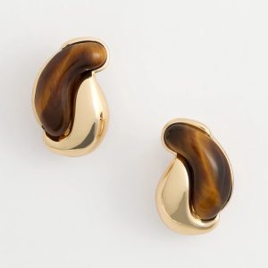 Tortoise Marble Clip-On Earrings