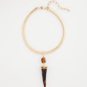 Tortoise Pendant Collar Necklace
