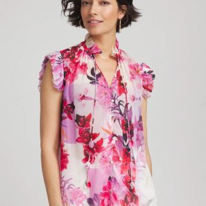 Floral Ruffle Collar Blouse