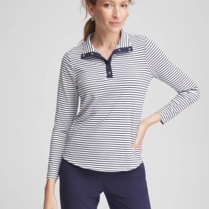 Zenergy® UPF Snap-Front Mockneck Pullover Top