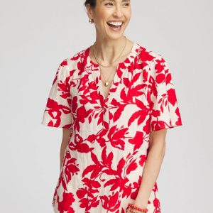 Floral Linen Popover Shirt