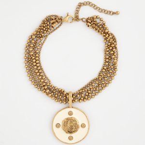 White Enamel Pendant Necklace