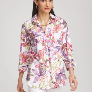 No Iron™ Tropical Floral Stretch Shirt